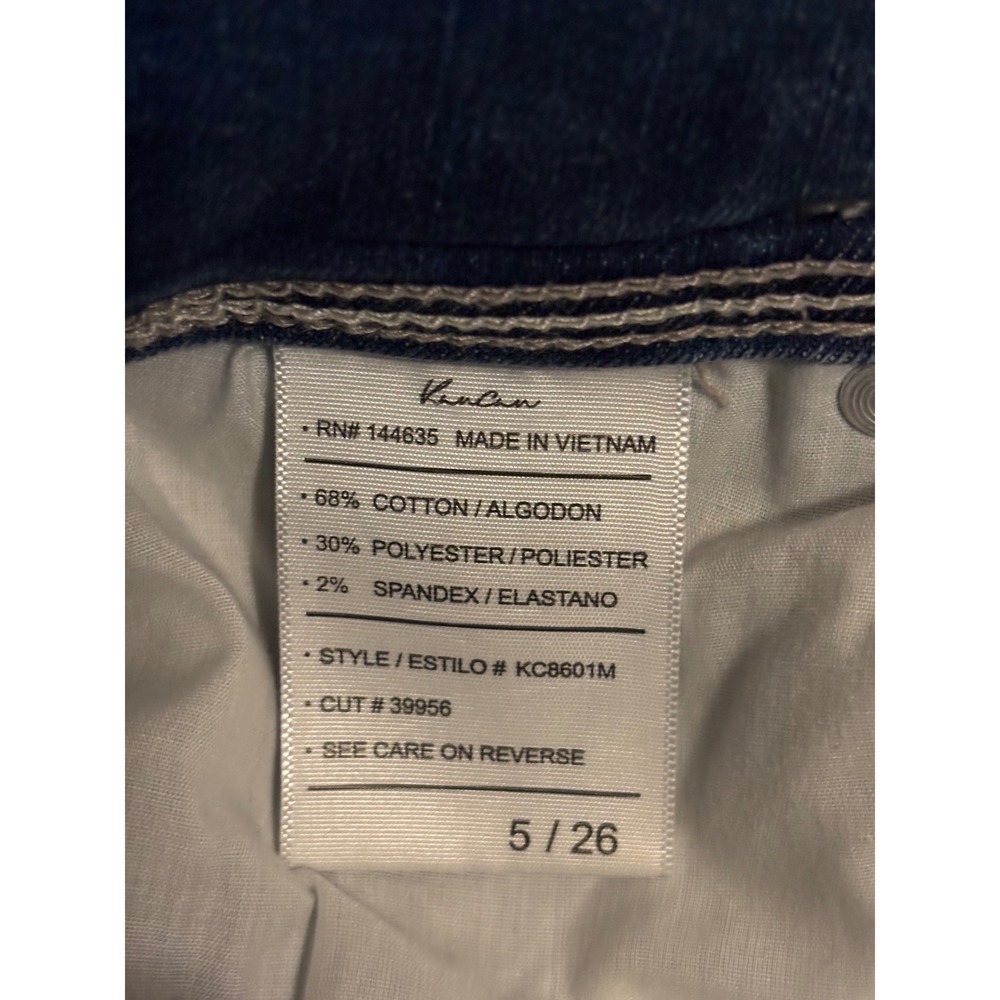 KanCan Women's Jeans 5/26 High Rise Button Fly Dark Wash Denim - Picture 5 of 5